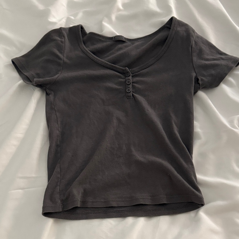 Brandy Melville Dark Gray Short Sleeve Top